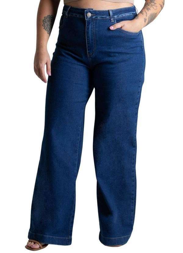 Sawary - Calça Jeans Sawray Plus Size Wide Leg - 278291 Azul
