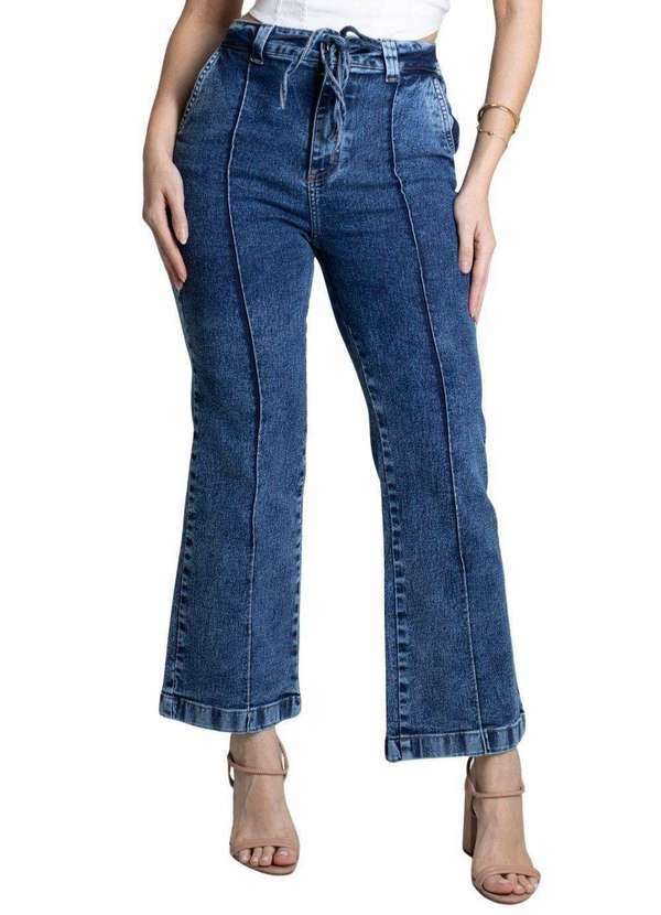 Sawary - Calça Jeans Sawray Wide Leg Cropped - 278099 Azul