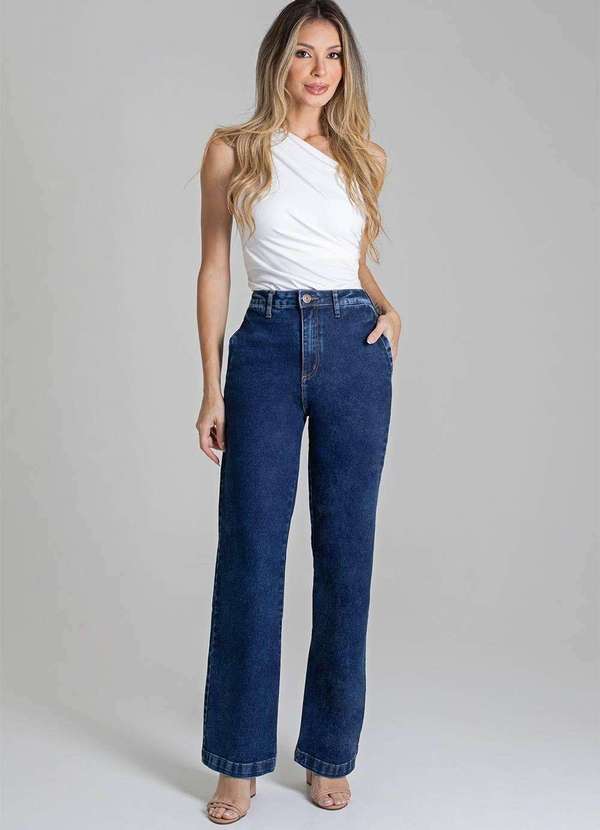 Sawary - Calça Jeans Sawray Wide Leg Cropped - 278441 Azul 2