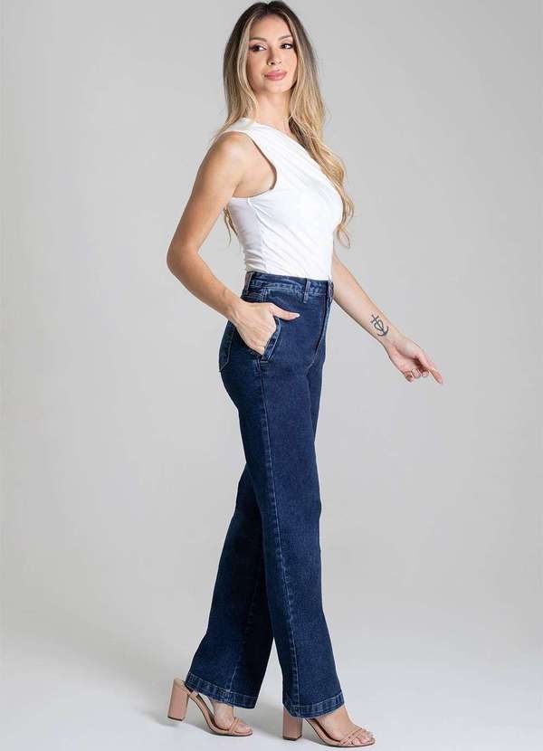 Sawary - Calça Jeans Sawray Wide Leg Cropped - 278441 Azul 3