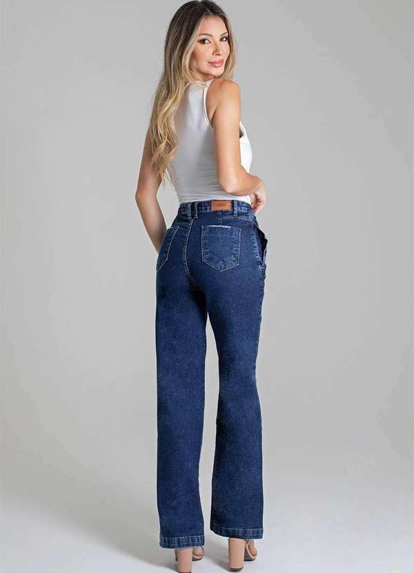 Sawary - Calça Jeans Sawray Wide Leg Cropped - 278441 Azul 4