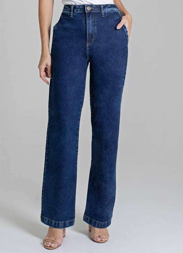 Sawary - Calça Jeans Sawray Wide Leg Cropped - 278441 Azul 5