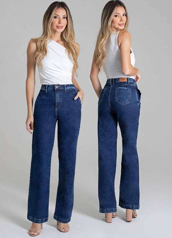 Sawary - Calça Jeans Sawray Wide Leg Cropped - 278441 Azul 6
