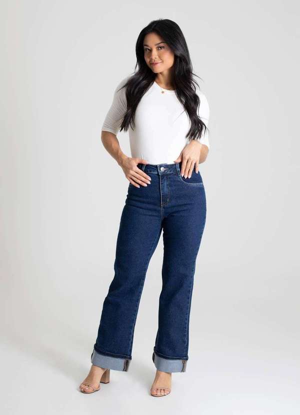 Sawary - Calça Jeans Sawray Wide Leg Cropped - 280099 Azul 2