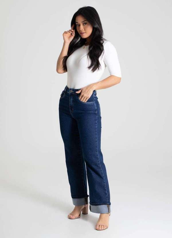 Sawary - Calça Jeans Sawray Wide Leg Cropped - 280099 Azul 3