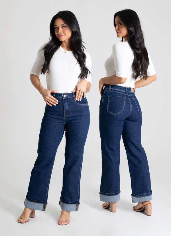 Sawary - Calça Jeans Sawray Wide Leg Cropped - 280099 Azul 6