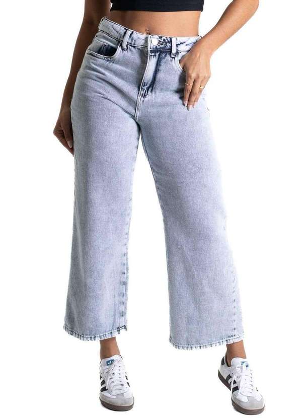 Sawary - Calça Jeans Sawray Wide Leg Cropped - 280880 Azul