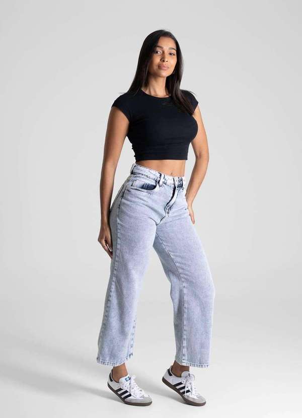 Sawary - Calça Jeans Sawray Wide Leg Cropped - 280880 Azul 3