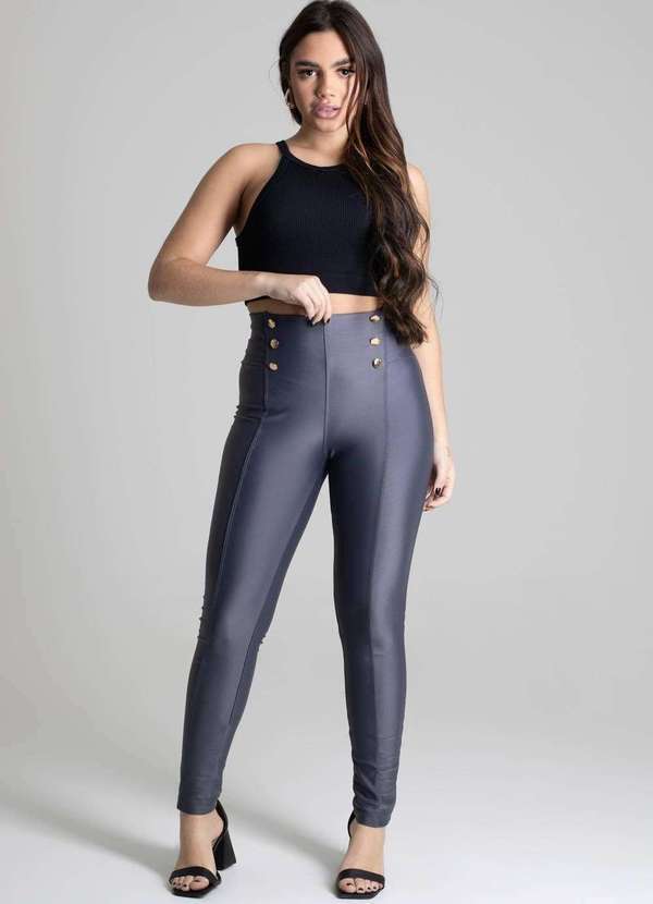 Sawary - Calça Legging Skinny Sawary Cinza 2