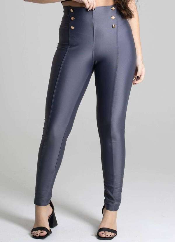 Sawary - Calça Legging Skinny Sawary Cinza 4