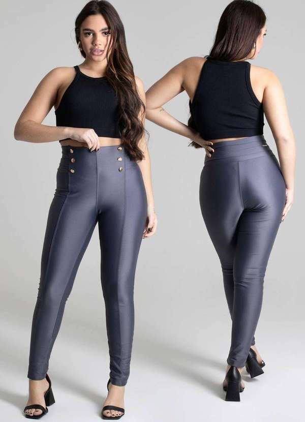 Sawary - Calça Legging Skinny Sawary Cinza 5