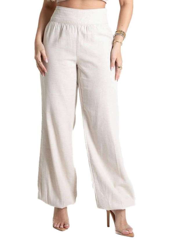Sawary - Calça Linho Sawary Balonê - 281519 Branco