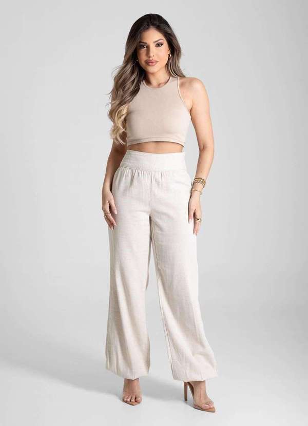 Sawary - Calça Linho Sawary Balonê - 281519 Branco 2