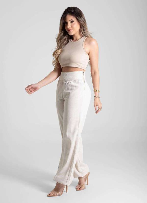 Sawary - Calça Linho Sawary Balonê - 281519 Branco 3