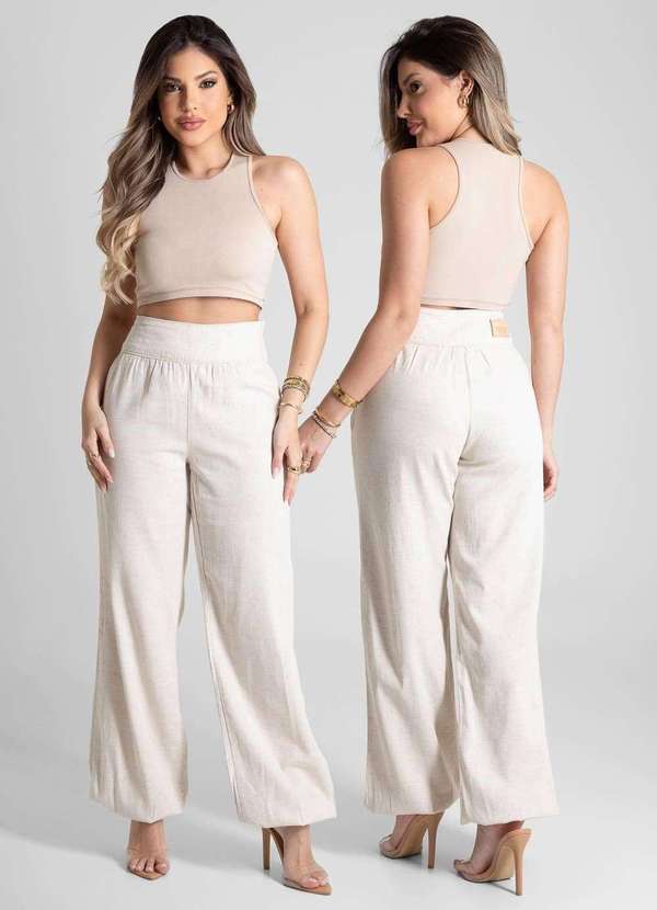 Sawary - Calça Linho Sawary Balonê - 281519 Branco 6