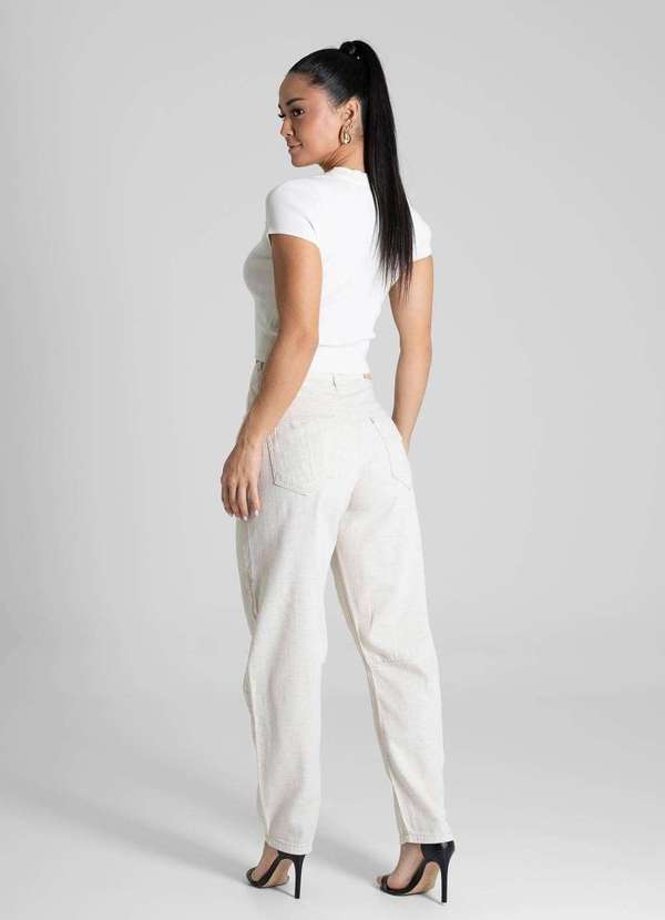 Sawary - Calça Linho Sawary Barrel - 280446 Bege 4