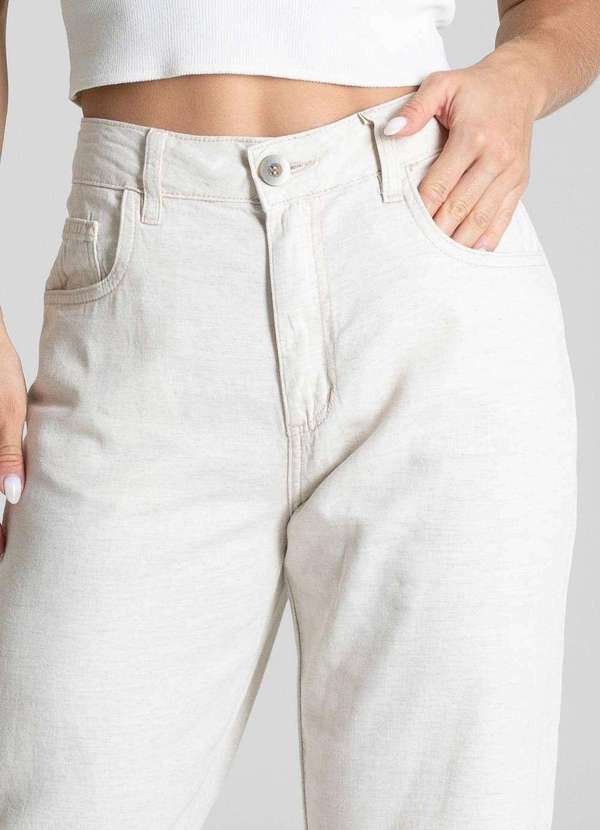 Sawary - Calça Linho Sawary Barrel - 280446 Bege 5