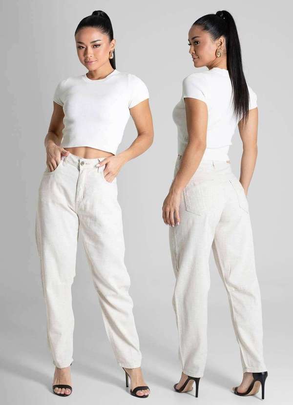 Sawary - Calça Linho Sawary Barrel - 280446 Bege 6