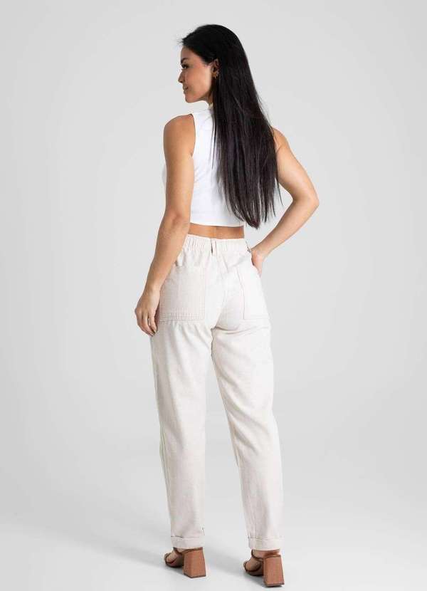 Sawary - Calça Linho Sawary Mom - 280305 Bege 5