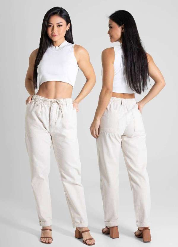 Sawary - Calça Linho Sawary Mom - 280305 Bege 6