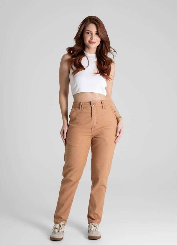 Sawary - Calça Linho Sawary Mom - 280542 Marrom 2