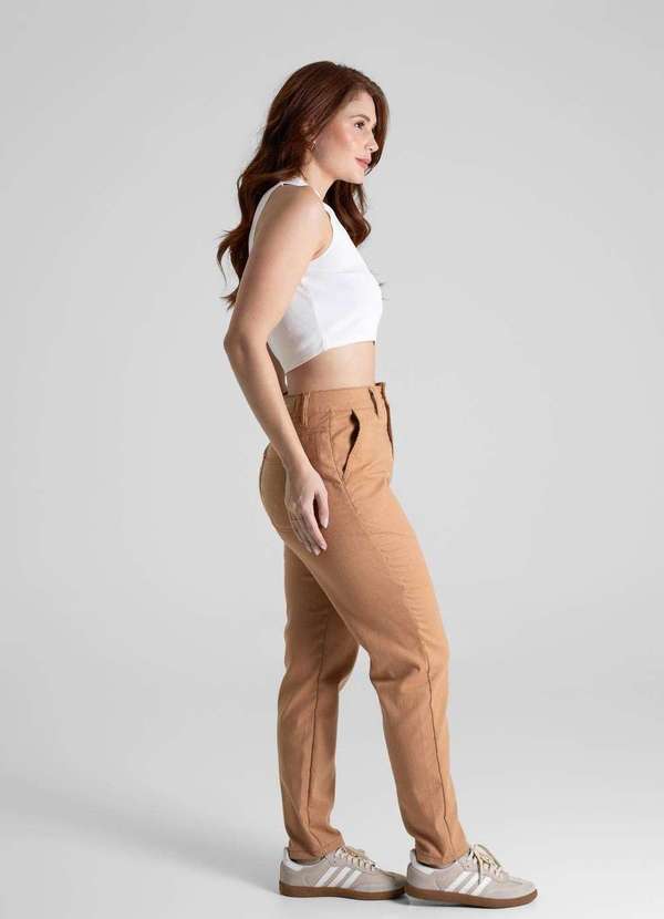 Sawary - Calça Linho Sawary Mom - 280542 Marrom 3