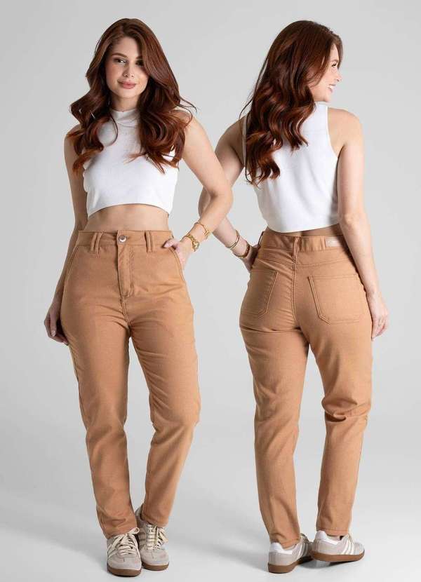 Sawary - Calça Linho Sawary Mom - 280542 Marrom 6