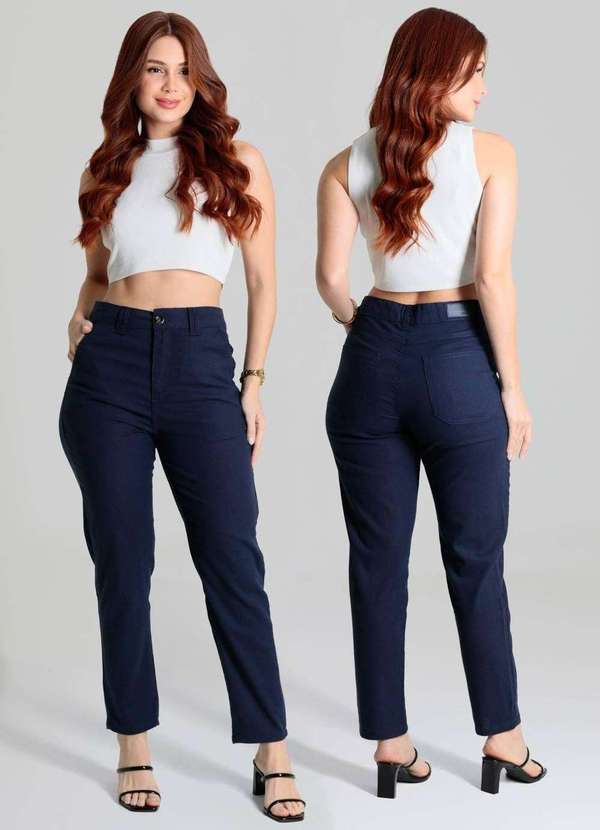 Sawary - Calça Linho Sawary Mom - 280543 Azul 6