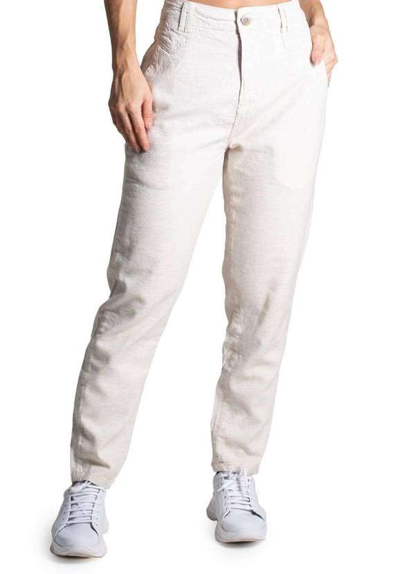 Sawary - Calça Linho Sawary Mom Bege