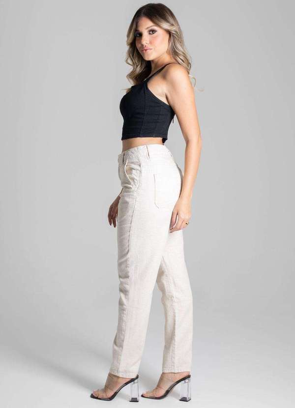 Sawary - Calça Linho Sawary Mom - 275205 Bege 3