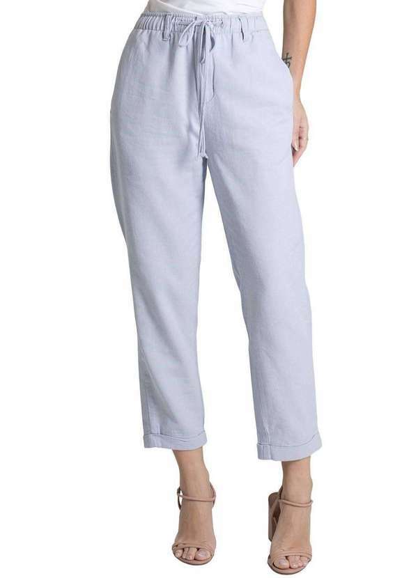 Sawary - Calça Linho Sawary Mom - 278241 Cinza