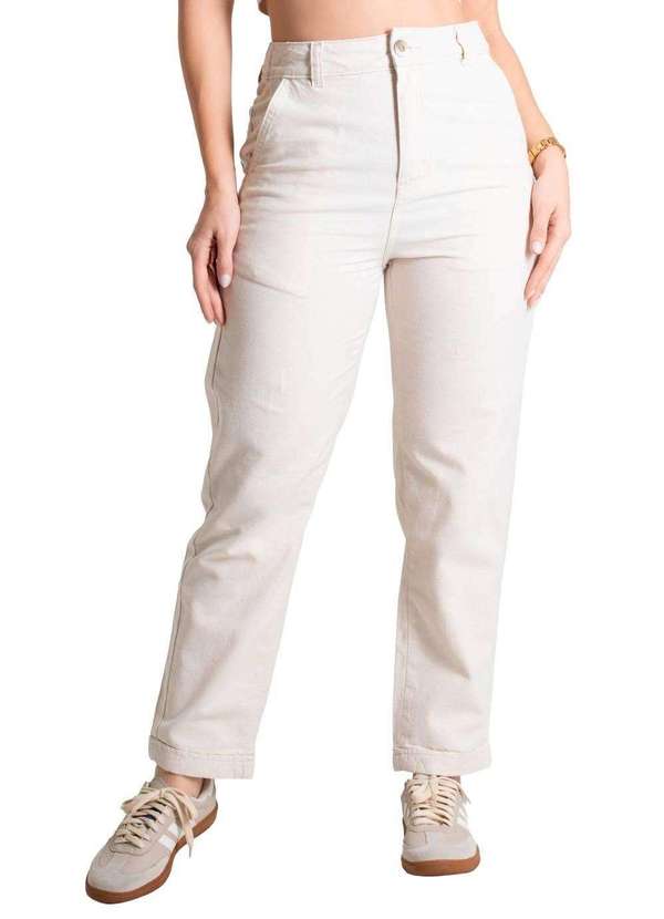 Sawary - Calça Linho Sawary Reta - 280122 Bege