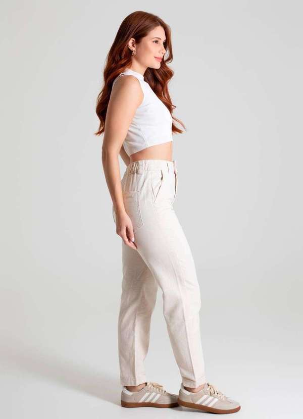Sawary - Calça Linho Sawary Reta - 280122 Bege 5
