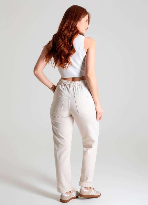 Sawary - Calça Linho Sawary Reta - 280122 Bege 4