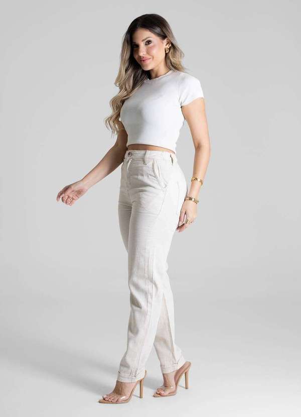 Sawary - Calça Linho Sawary Reta - 280336 Bege 3
