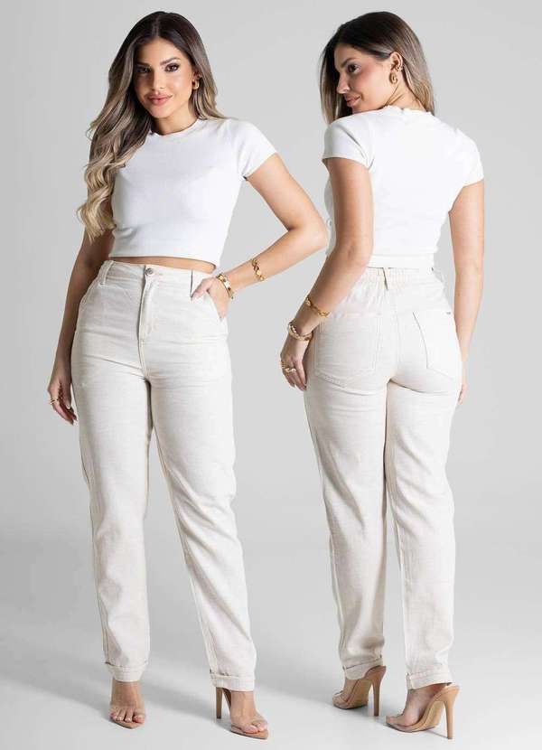 Sawary - Calça Linho Sawary Reta - 280336 Bege 6