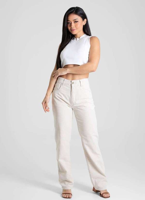 Sawary - Calça Linho Sawary Reta - 280656 Bege 2