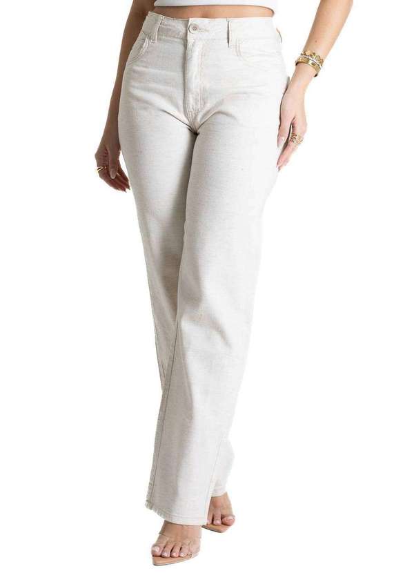Sawary - Calça Linho Sawary Reta - 281175 Bege