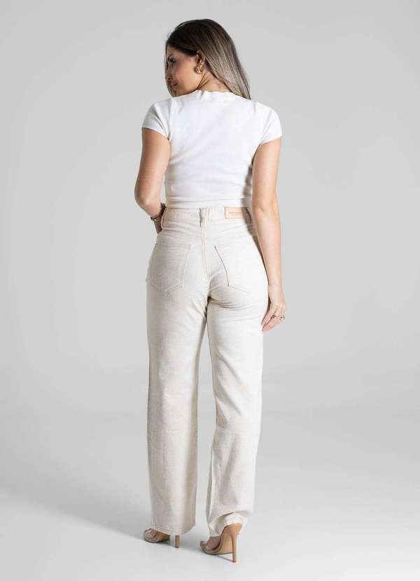 Sawary - Calça Linho Sawary Reta - 281175 Bege 4