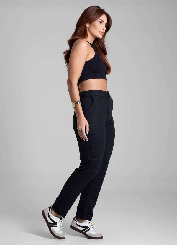 Sawary - Calça Linho Sawary Reta - 281881 Preto 3