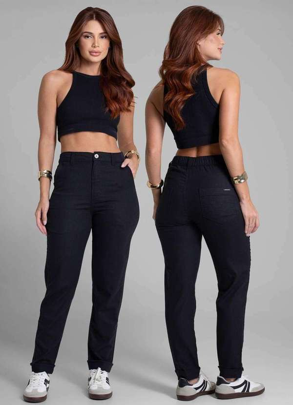 Sawary - Calça Linho Sawary Reta - 281881 Preto 6