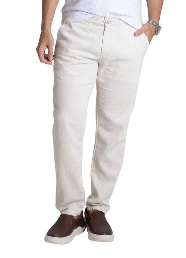 Sawary - Calça Linho Sawary Slim - 278433 Bege