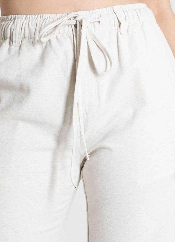 Sawary - Calça Linho Sawary Wide Leg - 280460 Bege 5