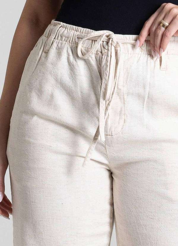 Sawary - Calça Linho Sawary Wide Leg - 281185 Bege 5