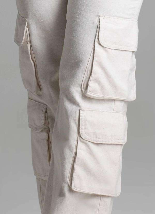 Sawary - Calça Linho Sawary Wide Leg Cargo - 277855 Bege 5