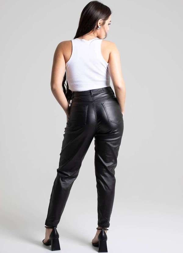 Sawary - Calça Resinada Sawary Mom - 276639 Preto 4