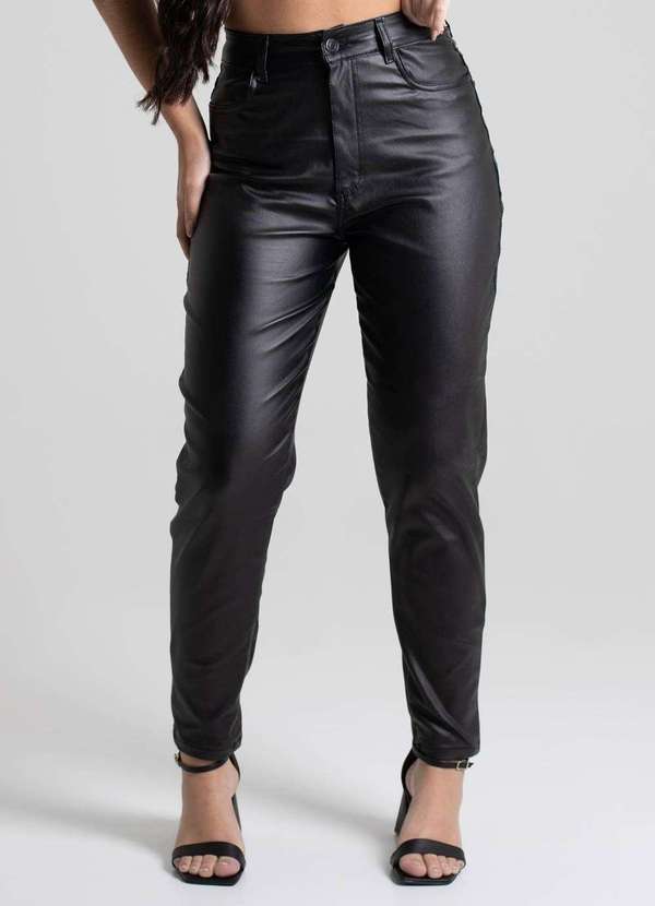 Sawary - Calça Resinada Sawary Mom - 276639 Preto 5