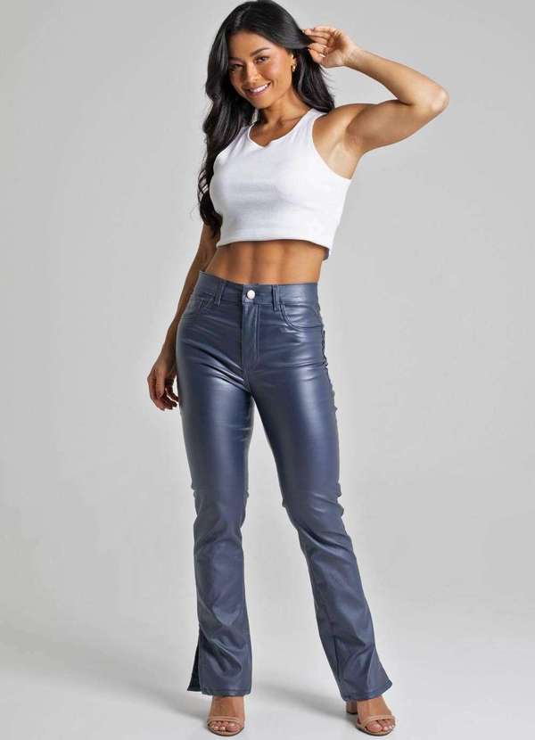 Sawary - Calça Resinada Sawary Reta - 276607 Azul 2