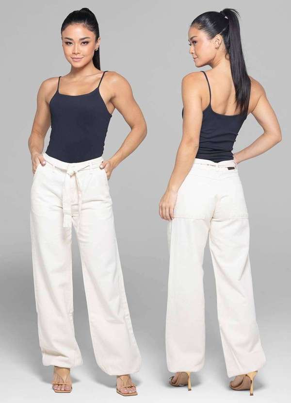 Sawary - Calça Sarja Sawary Balonê - 281813 Bege 6