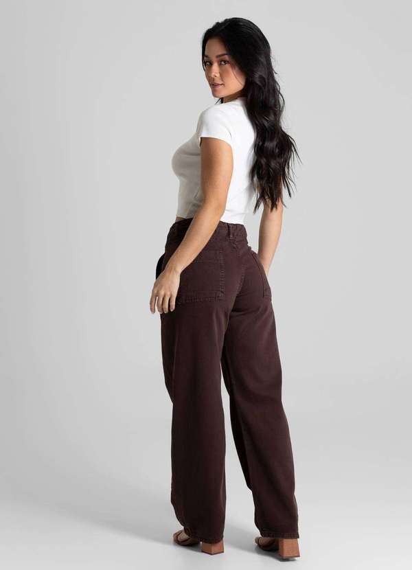 Sawary - Calça Sarja Sawary Barrel - 280935 Marrom 4